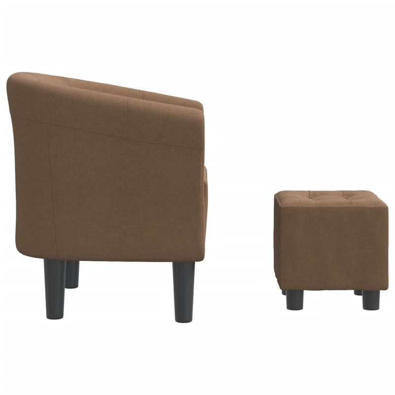 Casa si Gradina - Mobilier - Scaune si fotolii - Fotolii - Fotoliu tip cuva cu taburet, maro, material textil - Infinity.ro