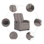 Casa si Gradina - Mobilier - Scaune si fotolii - Fotolii - Fotoliu electric rabatabil cu ridicare, gri taupe, textil - Infinity.ro