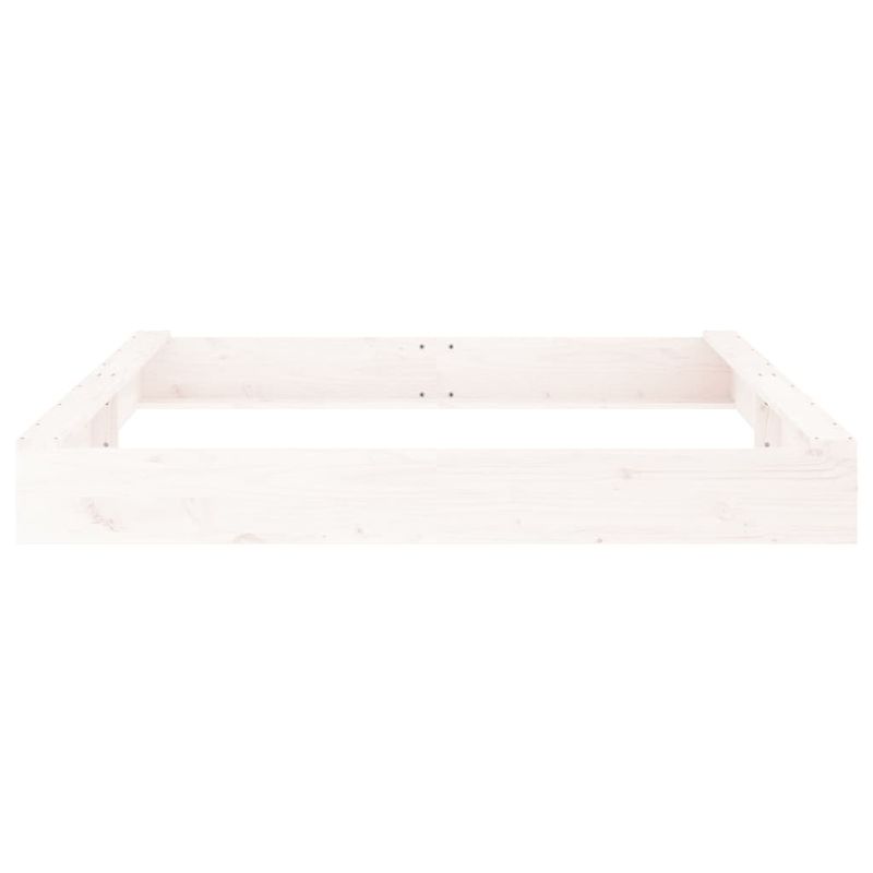 Jucarii, Copii si Bebe - Jucarii si jocuri - Jucarii de exterior - Jucarii pentru plaja si nisip - Cutie de nisip patrata cu scaune, alb, lemn masiv de pin, mărime 160x160x20 cm - Infinity.ro