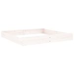 Jucarii, Copii si Bebe - Jucarii si jocuri - Jucarii de exterior - Jucarii pentru plaja si nisip - Cutie de nisip patrata cu scaune, alb, lemn masiv de pin, mărime 160x160x20 cm - Infinity.ro