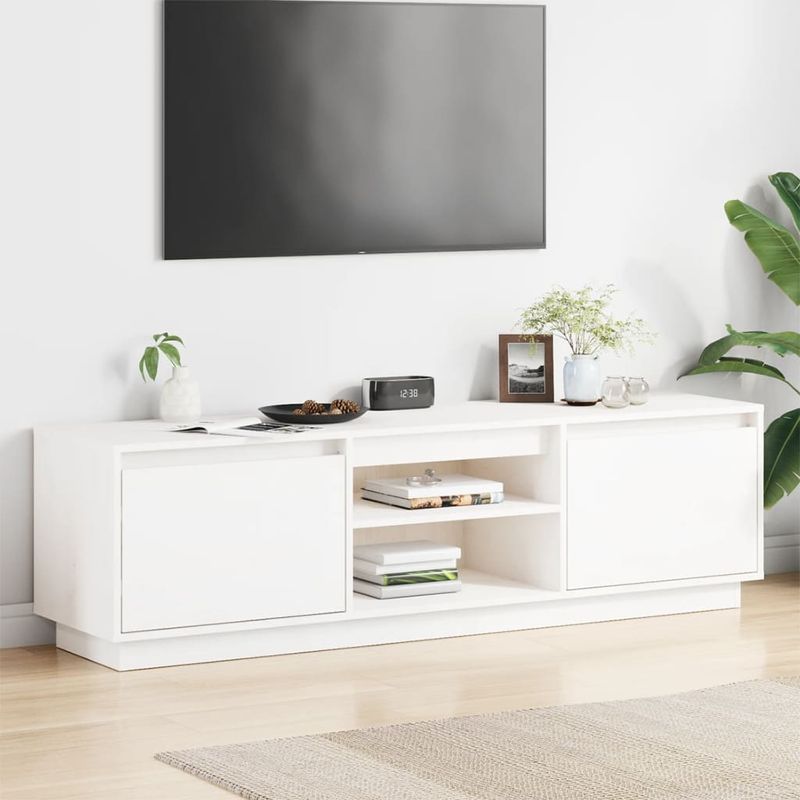Casa si Gradina - Mobilier - Comode si corpuri - Comode - Comoda TV, alb, 140x35x40 cm, lemn masiv de pin - Infinity.ro