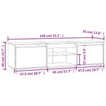 Casa si Gradina - Mobilier - Comode si corpuri - Comode - Comoda TV, alb, 140x35x40 cm, lemn masiv de pin - Infinity.ro