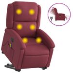 Ingrijire personala si Cosmetice - Sanatate si wellness - Articole wellness - Fotolii de masaj - Fotoliu de masaj electric rabatabil cu ridicare rosu vin textil - Infinity.ro