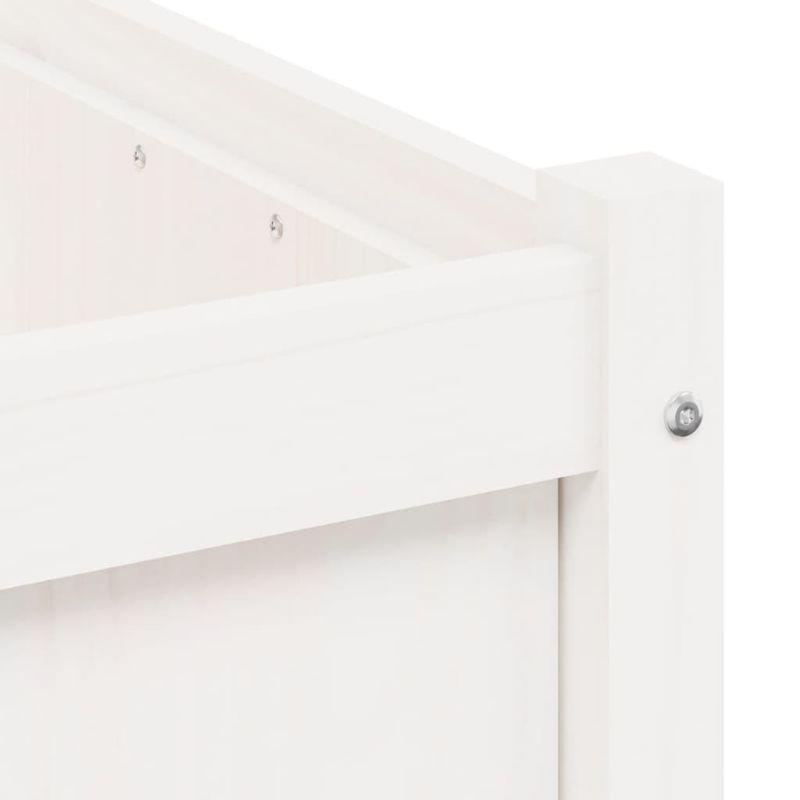 Casa si Gradina - Gradinarit si plante - Plante si ghivece - Ghivece si suporturi - Jardiniere de gradina, 2 buc., alb, lemn masiv de pin - Infinity.ro