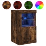 Casa si Gradina - Mobilier - Dulapuri si sifoniere - Dulapuri - Dulap lateral cu lumini LED, stejar fumuriu, lemn prelucrat - Infinity.ro