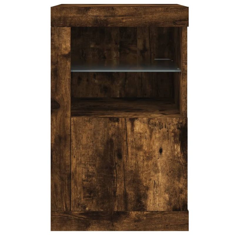 Casa si Gradina - Mobilier - Dulapuri si sifoniere - Dulapuri - Dulap lateral cu lumini LED, stejar fumuriu, lemn prelucrat - Infinity.ro