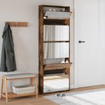 Casa si Gradina - Mobilier - Organizare si depozitare - Organizator incaltaminte - Pantofar cu oglinda, 5 niveluri, stejar fumuriu, 63x17x169,5 cm - Infinity.ro