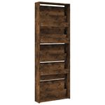 Casa si Gradina - Mobilier - Organizare si depozitare - Organizator incaltaminte - Pantofar cu oglinda, 5 niveluri, stejar fumuriu, 63x17x169,5 cm - Infinity.ro