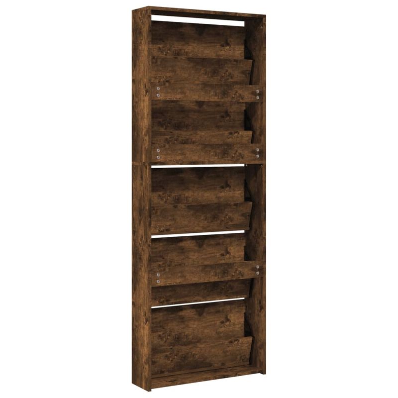 Casa si Gradina - Mobilier - Organizare si depozitare - Organizator incaltaminte - Pantofar cu oglinda, 5 niveluri, stejar fumuriu, 63x17x169,5 cm - Infinity.ro