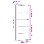 Casa si Gradina - Mobilier - Organizare si depozitare - Organizator incaltaminte - Pantofar cu oglinda, 5 niveluri, stejar fumuriu, 63x17x169,5 cm - Infinity.ro