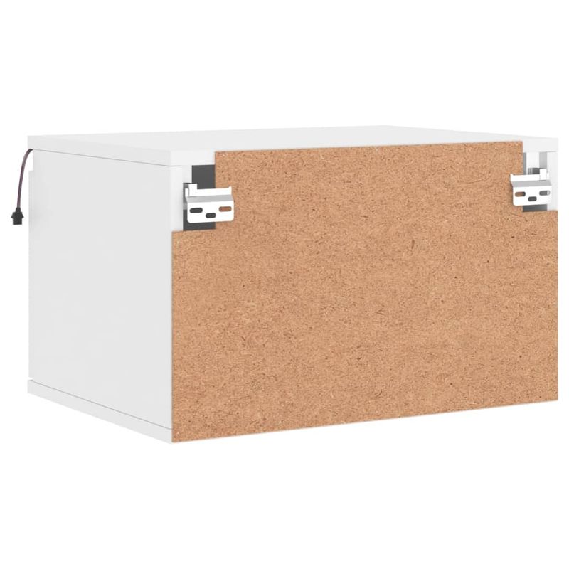 Casa si Gradina - Mobilier - Comode si corpuri - Noptiere - Noptiera montata pe perete cu lumini LED, alb - Infinity.ro