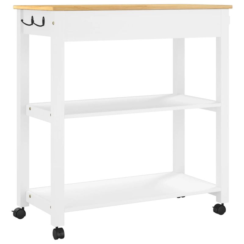 Casa si Gradina - Bucatarie si vesela - Ustensile bucatarie - Cosuri servire - Carucior de bucatarie „MONZA”, 84x40x90 cm, lemn masiv de pin - Infinity.ro