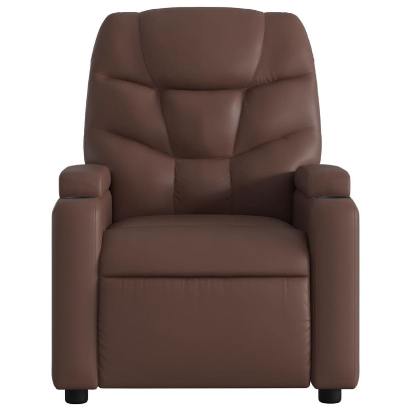 Casa si Gradina - Mobilier - Scaune si fotolii - Fotolii - Fotoliu rabatabil electric cu ridicare, maro, piele ecologica - Infinity.ro
