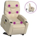Ingrijire personala si Cosmetice - Sanatate si wellness - Articole wellness - Fotolii de masaj - Fotoliu masaj rabatabil cu ridicare, crem, material textil - Infinity.ro