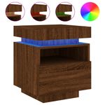 Casa si Gradina - Mobilier - Comode si corpuri - Noptiere - Noptiere cu lumini LED, 2 buc., stejar maro, 40x39x48,5 cm - Infinity.ro