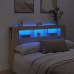 Casa si Gradina - Mobilier - Paturi si accesorii - Accesorii paturi - Tablie de pat cu LED, stejar sonoma, 160x18,5x103,5 cm, lemn - Infinity.ro
