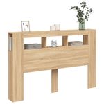 Casa si Gradina - Mobilier - Paturi si accesorii - Accesorii paturi - Tablie de pat cu LED, stejar sonoma, 160x18,5x103,5 cm, lemn - Infinity.ro