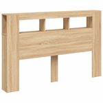 Casa si Gradina - Mobilier - Paturi si accesorii - Accesorii paturi - Tablie de pat cu LED, stejar sonoma, 160x18,5x103,5 cm, lemn - Infinity.ro