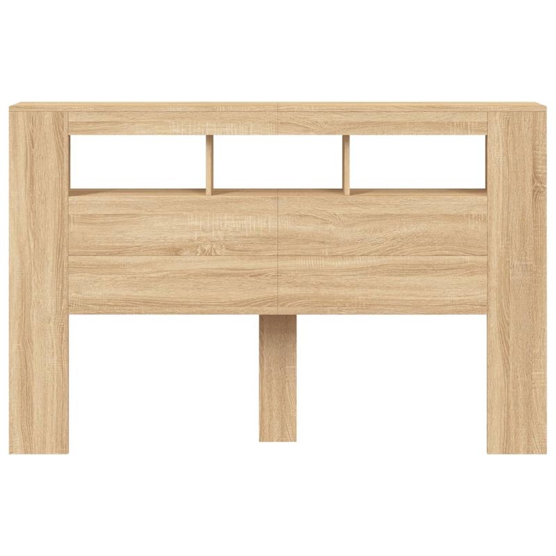 Casa si Gradina - Mobilier - Paturi si accesorii - Accesorii paturi - Tablie de pat cu LED, stejar sonoma, 160x18,5x103,5 cm, lemn - Infinity.ro