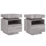 Casa si Gradina - Mobilier - Comode si corpuri - Noptiere - Noptiere cu lumini LED, 2 bucati, sonoma gri, 40 x 39 x 48,5 cm - Infinity.ro