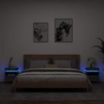 Casa si Gradina - Mobilier - Comode si corpuri - Noptiere - Noptiere cu lumini LED, 2 bucati, sonoma gri, 40 x 39 x 48,5 cm - Infinity.ro