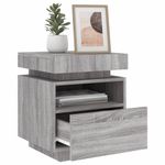 Casa si Gradina - Mobilier - Comode si corpuri - Noptiere - Noptiere cu lumini LED, 2 bucati, sonoma gri, 40 x 39 x 48,5 cm - Infinity.ro