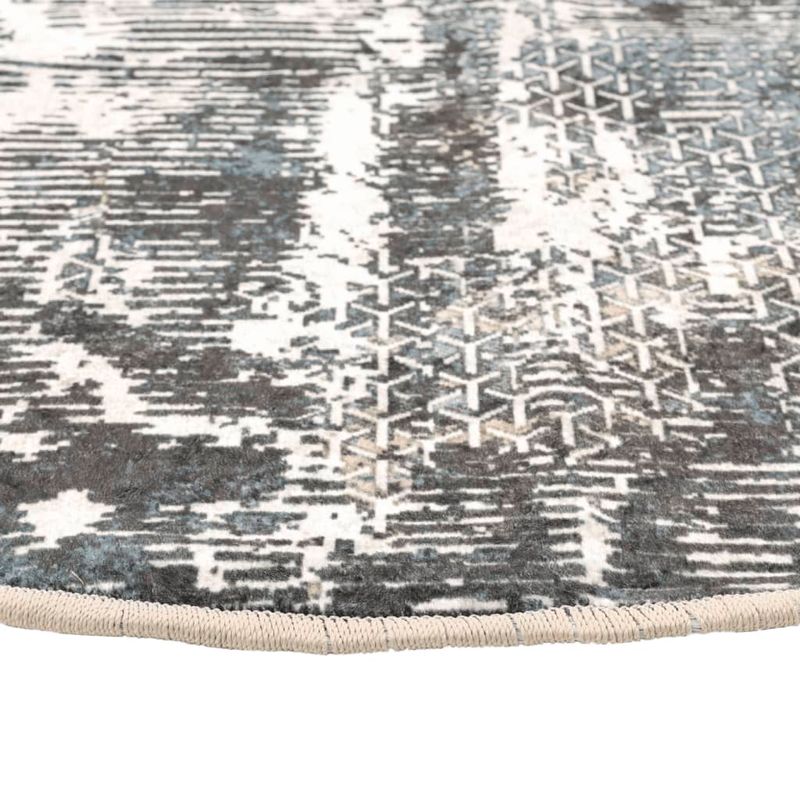 Casa si Gradina - Textile si covoare - Covoare - Covoare casa - Covor lavabil, multicolor, diametru 120 cm, anti-alunecare, alb și negru - Infinity.ro