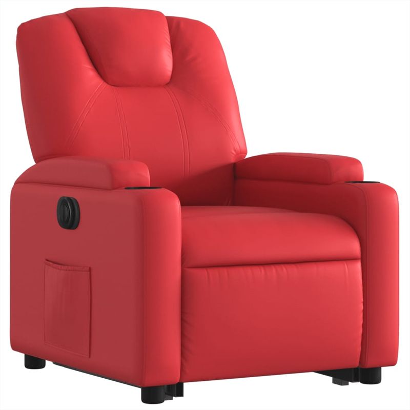 Casa si Gradina - Mobilier - Scaune si fotolii - Fotolii - Fotoliu rabatabil electric cu ridicare, rosu, piele ecologica - Infinity.ro
