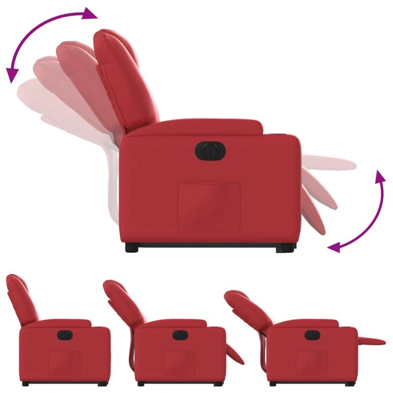 Casa si Gradina - Mobilier - Scaune si fotolii - Fotolii - Fotoliu rabatabil electric cu ridicare, rosu, piele ecologica - Infinity.ro