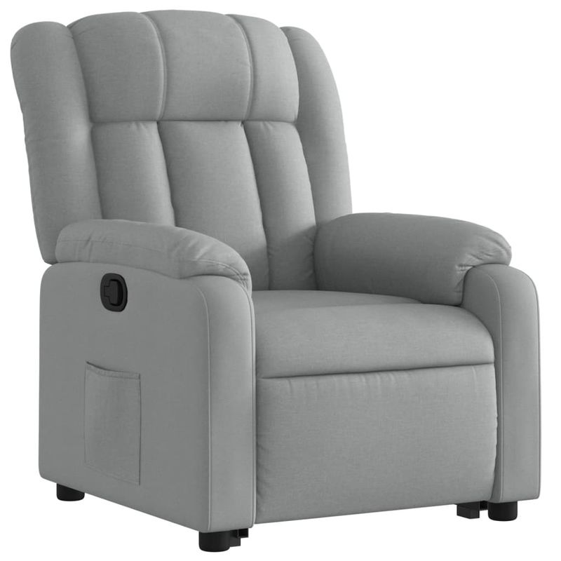 Casa si Gradina - Mobilier - Scaune si fotolii - Fotolii - Fotoliu rabatabil cu ridicare, gri deschis, material textil - Infinity.ro
