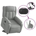 Casa si Gradina - Mobilier - Scaune si fotolii - Fotolii - Fotoliu rabatabil cu ridicare, gri deschis, material textil - Infinity.ro