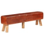 Casa si Gradina - Mobilier - Canapele si coltare - Banchete - Banca de gimnastica, maro, 160 cm, piele naturala - Infinity.ro