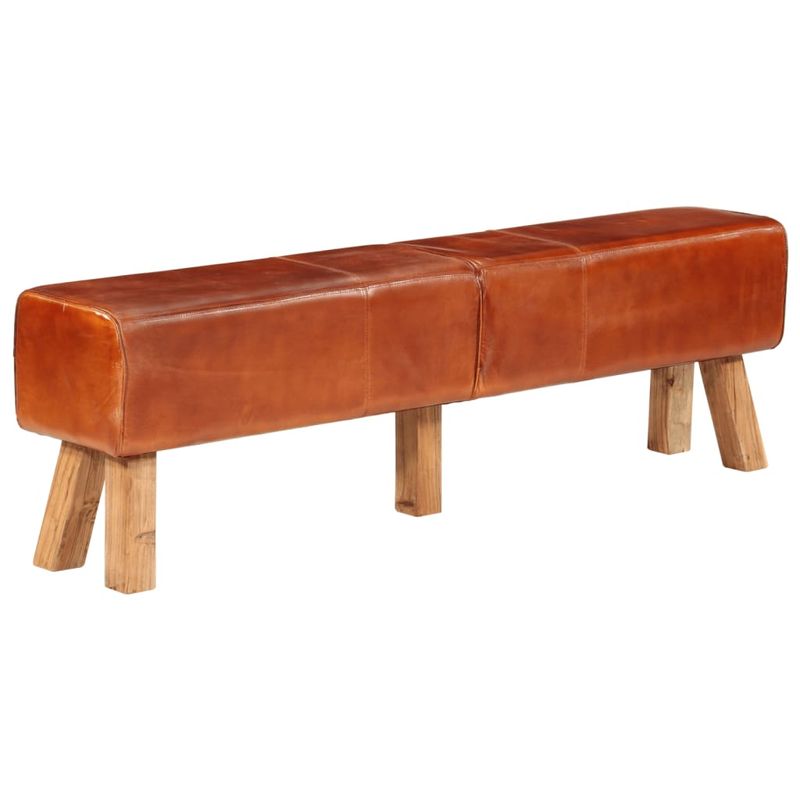 Casa si Gradina - Mobilier - Canapele si coltare - Banchete - Banca de gimnastica, maro, 160 cm, piele naturala - Infinity.ro