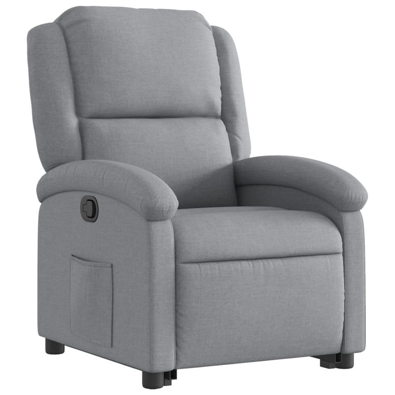 Casa si Gradina - Mobilier - Scaune si fotolii - Fotolii - Fotoliu rabatabil cu ridicare, gri deschis, material textil - Infinity.ro