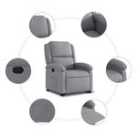Casa si Gradina - Mobilier - Scaune si fotolii - Fotolii - Fotoliu rabatabil cu ridicare, gri deschis, material textil - Infinity.ro