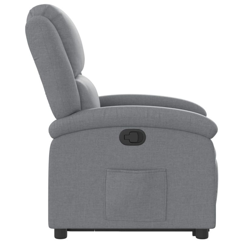 Casa si Gradina - Mobilier - Scaune si fotolii - Fotolii - Fotoliu rabatabil cu ridicare, gri deschis, material textil - Infinity.ro