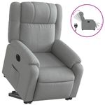 Casa si Gradina - Mobilier - Scaune si fotolii - Fotolii - Fotoliu electric rabatabil cu ridicare, gri deschis, textil - Infinity.ro