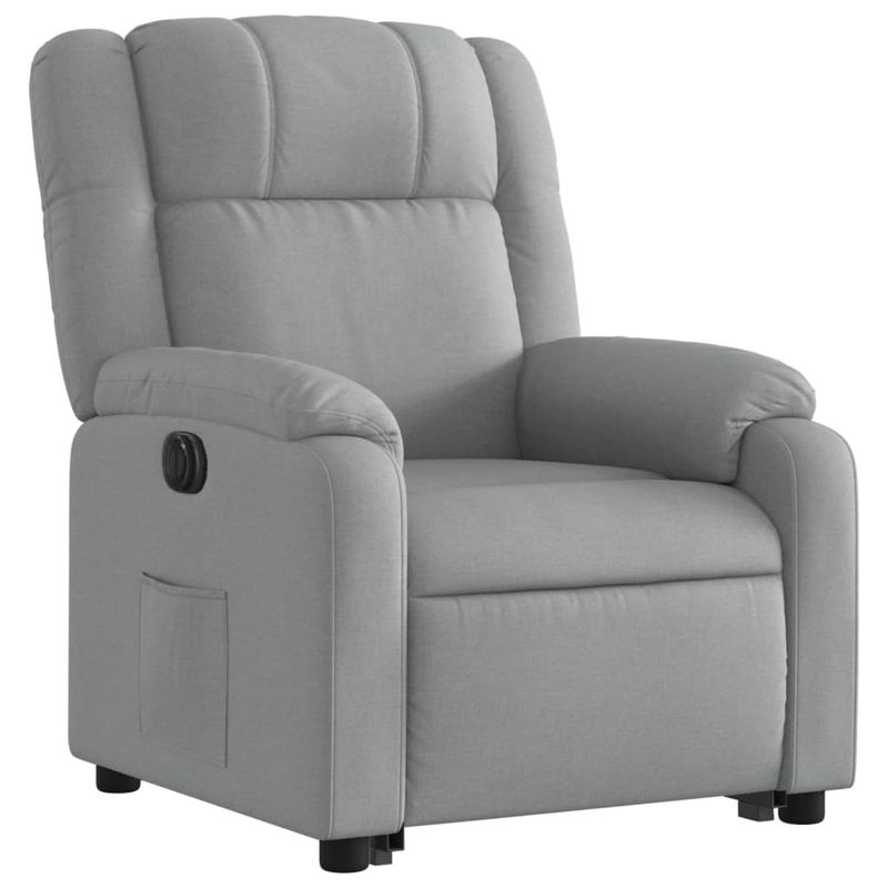 Casa si Gradina - Mobilier - Scaune si fotolii - Fotolii - Fotoliu electric rabatabil cu ridicare, gri deschis, textil - Infinity.ro