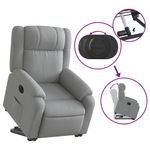 Casa si Gradina - Mobilier - Scaune si fotolii - Fotolii - Fotoliu electric rabatabil cu ridicare, gri deschis, textil - Infinity.ro