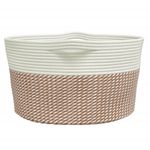 Casa si Gradina - Mobilier - Organizare si depozitare - Cutii depozitare - Cos de depozitare, maro si alb, Ø40x25 cm, bumbac - Infinity.ro