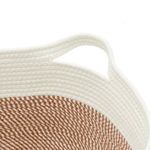 Casa si Gradina - Mobilier - Organizare si depozitare - Cutii depozitare - Cos de depozitare, maro si alb, Ø40x25 cm, bumbac - Infinity.ro