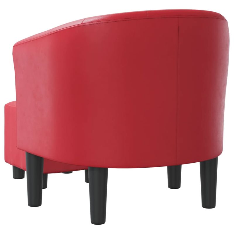 Casa si Gradina - Mobilier - Scaune si fotolii - Fotolii - Fotoliu tip cuva cu taburet, rosu, piele ecologica - Infinity.ro
