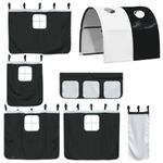 Casa si Gradina - Mobilier - Paturi si accesorii - Paturi - Pat etajat de copii cu tunel alb/negru 90x190 cm lemn masiv pin - Infinity.ro