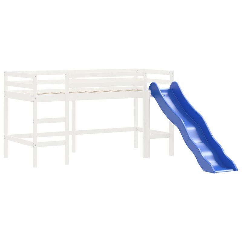 Casa si Gradina - Mobilier - Paturi si accesorii - Paturi - Pat etajat de copii cu tunel alb/negru 90x190 cm lemn masiv pin - Infinity.ro