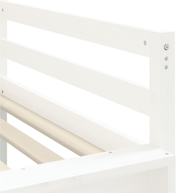 Casa si Gradina - Mobilier - Paturi si accesorii - Paturi - Pat etajat de copii cu tunel alb/negru 90x190 cm lemn masiv pin - Infinity.ro