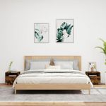 Casa si Gradina - Mobilier - Comode si corpuri - Noptiere - Noptiere cu lumini LED, 2 buc., stejar fumuriu, 40x39x37 cm - Infinity.ro