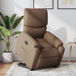 Casa si Gradina - Mobilier - Scaune si fotolii - Fotolii - Fotoliu rabatabil cu ridicare pe verticala, maro, textil - Infinity.ro