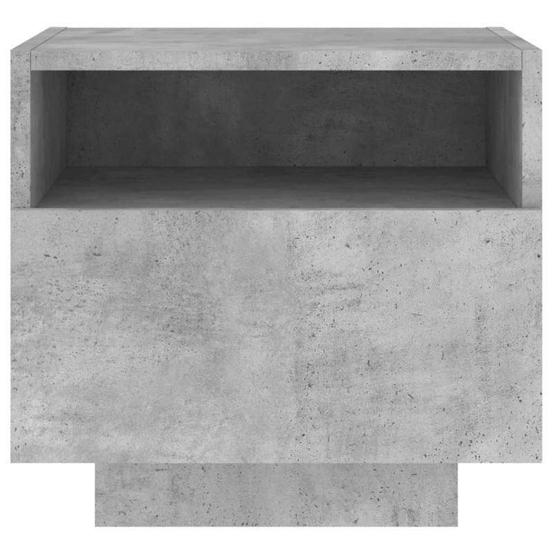 Casa si Gradina - Mobilier - Comode si corpuri - Noptiere - Noptiere cu lumini LED, 2 buc., gri beton, 40x39x37 cm - Infinity.ro