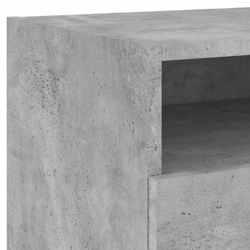 Casa si Gradina - Mobilier - Comode si corpuri - Noptiere - Noptiere cu lumini LED, 2 buc., gri beton, 40x39x37 cm - Infinity.ro