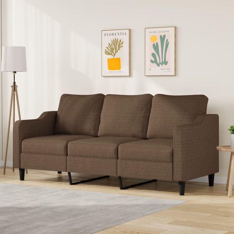Casa si Gradina - Mobilier - Canapele si coltare - Canapele - Canapea cu 3 locuri, maro, 180 cm, material textil - Infinity.ro